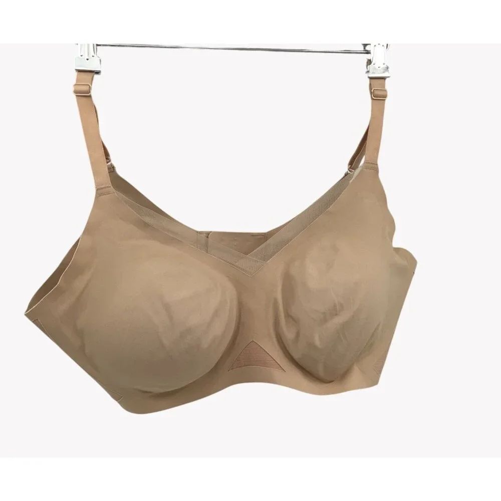 HoneyLove Womens Nude Crossover Bra Size XL Supportive Full Coverage Stretch - Picture 1 of 3